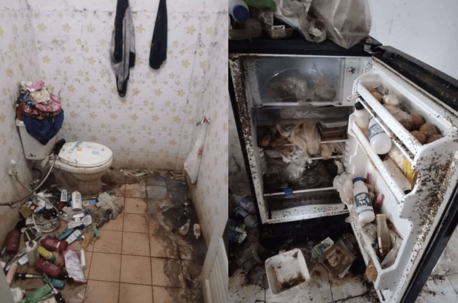 Phòng trọ đầy rác