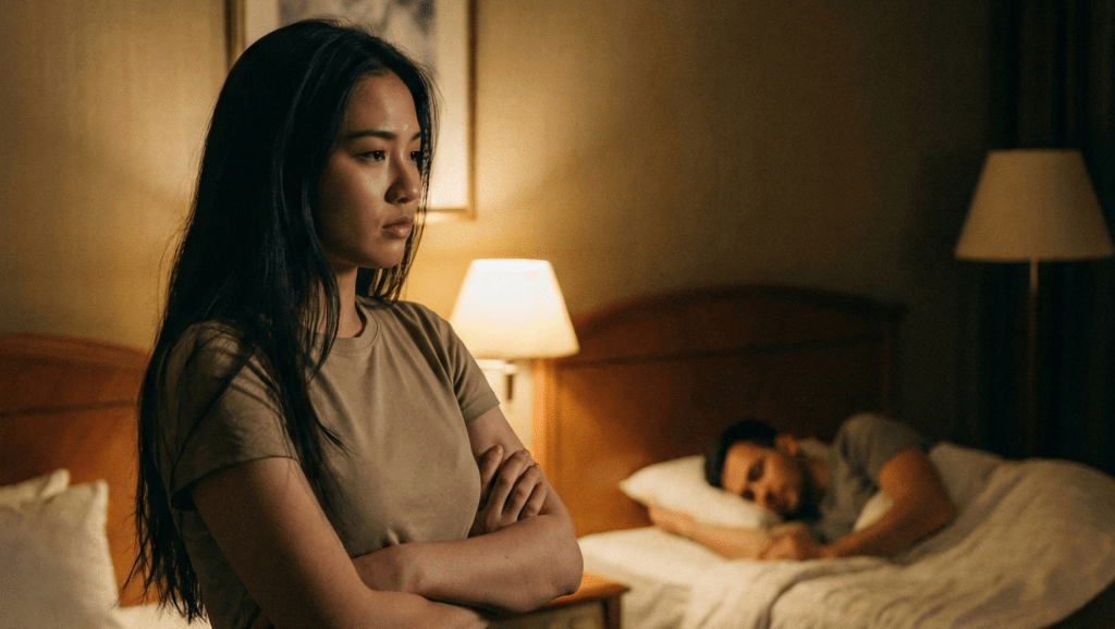 Bạn trai ngủ riêng giường khi vào nhà nghỉ cùng tôi